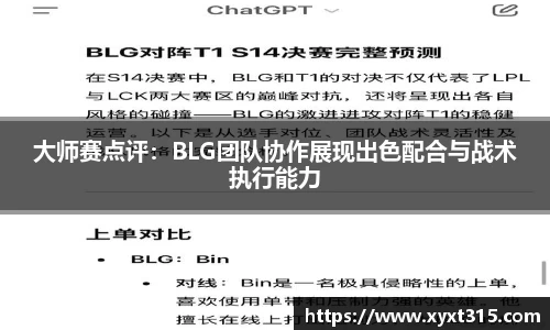 大师赛点评：BLG团队协作展现出色配合与战术执行能力